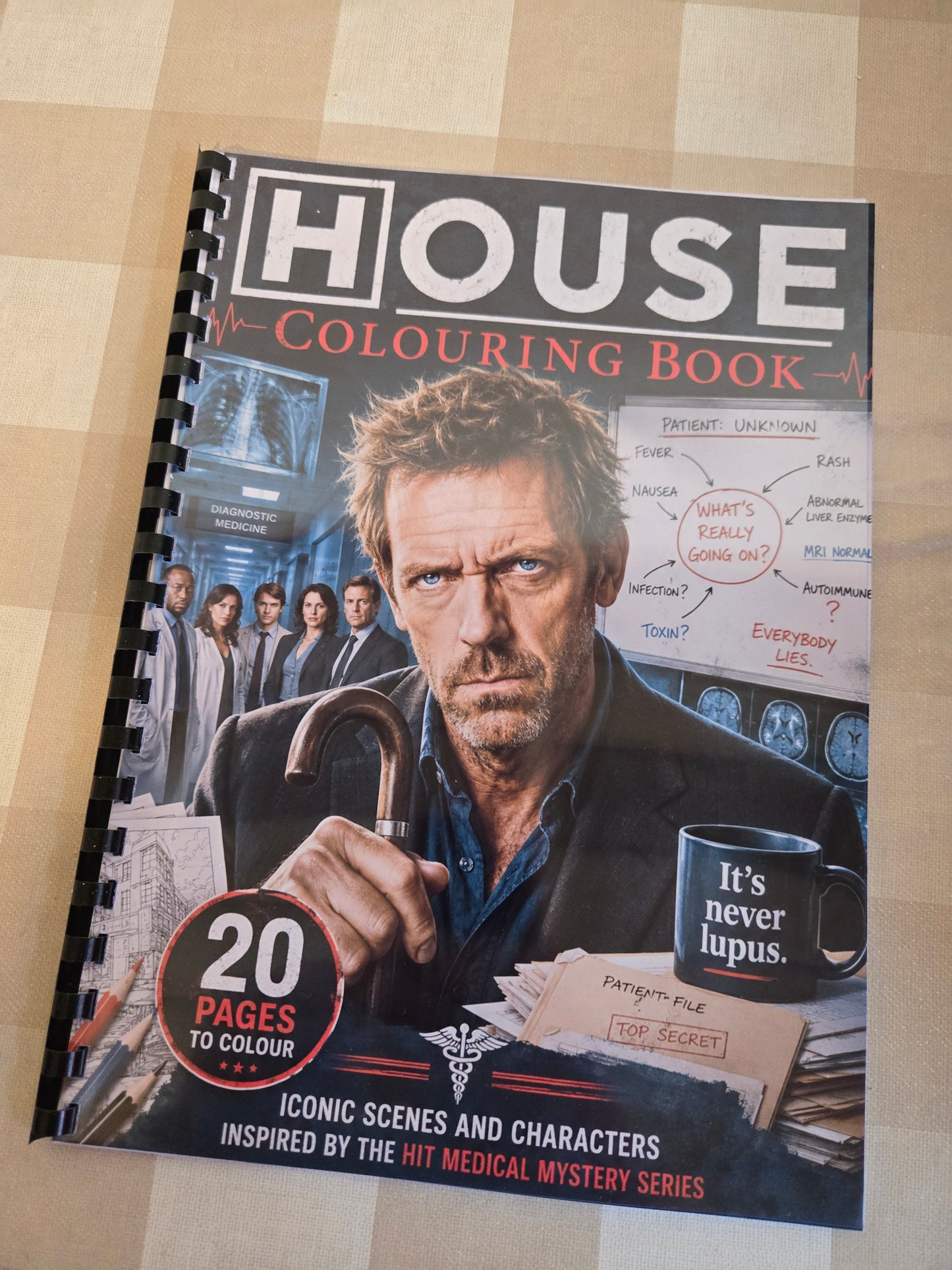House TV Series Colouring Book – A4 Printed Medical Drama Inspired Colouring Book