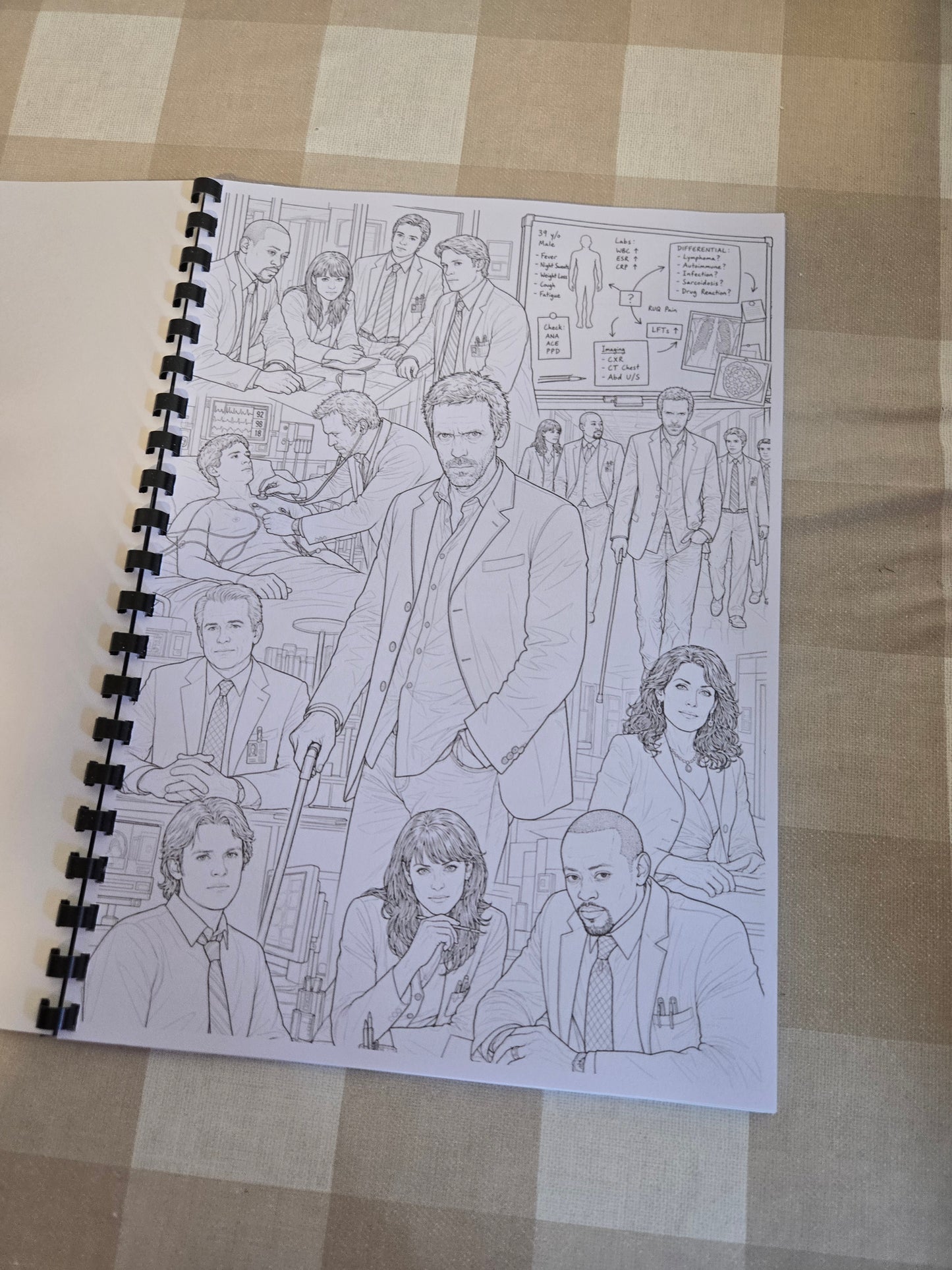 House TV Series Colouring Book – A4 Printed Medical Drama Inspired Colouring Book