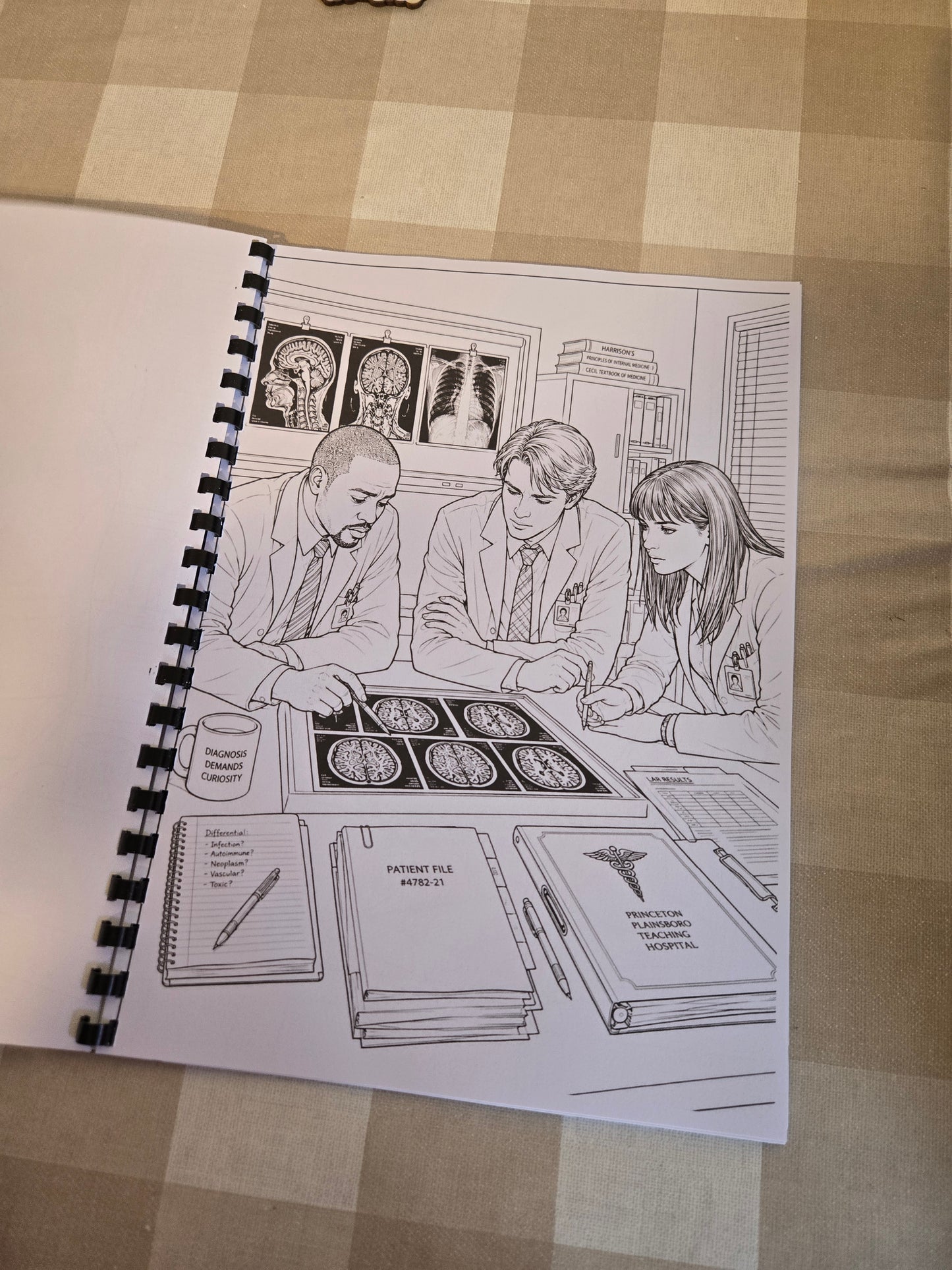 House TV Series Colouring Book – A4 Printed Medical Drama Inspired Colouring Book