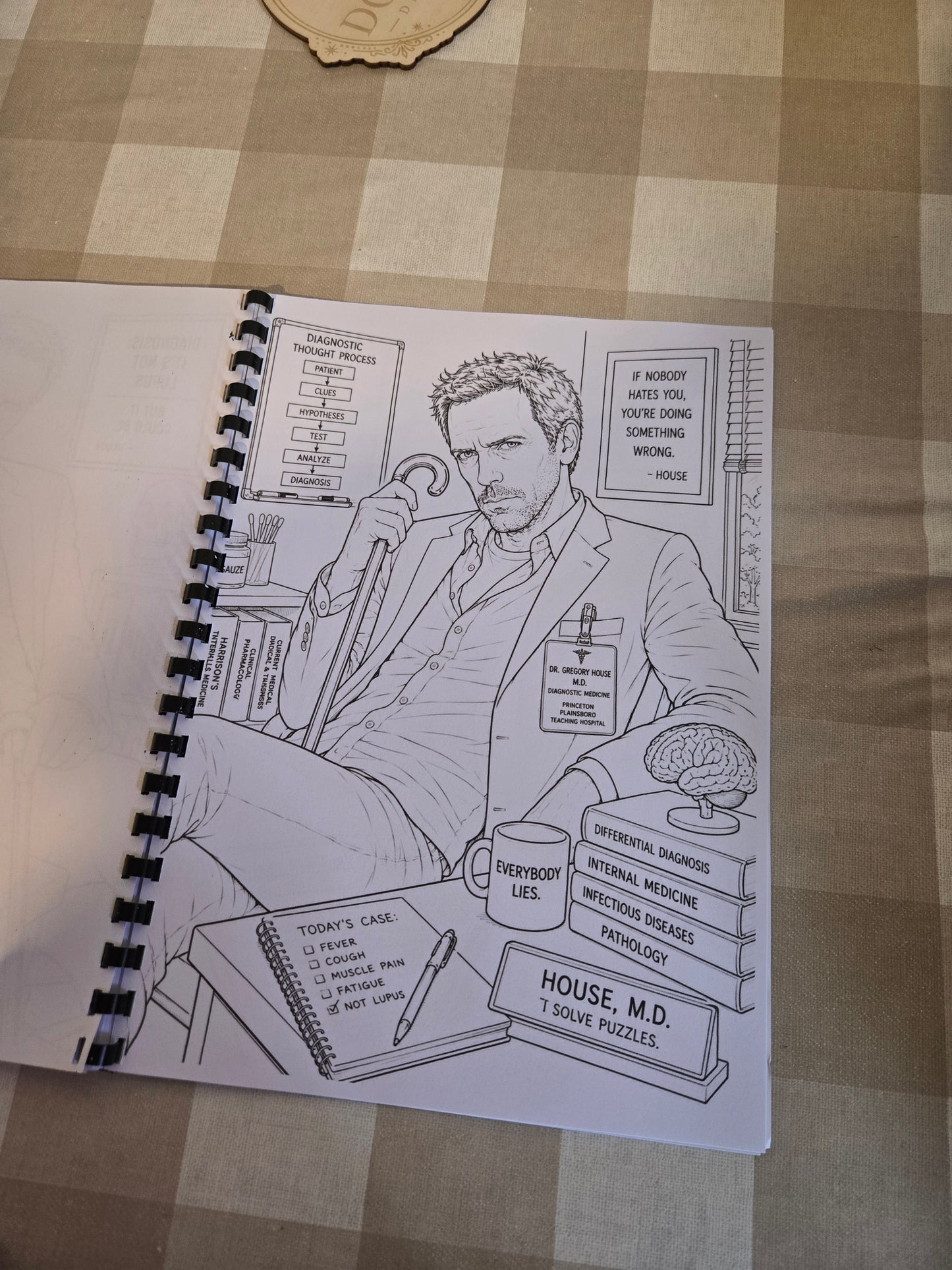 House TV Series Colouring Book – A4 Printed Medical Drama Inspired Colouring Book