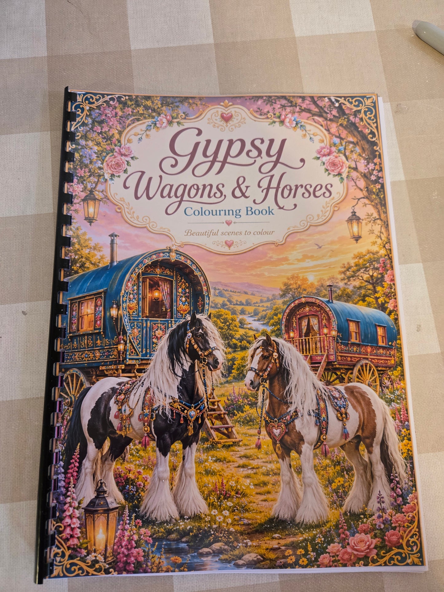 Gypsy Wagons & Horses Colouring Book – A4 Printed Traveller Heritage Colouring Book