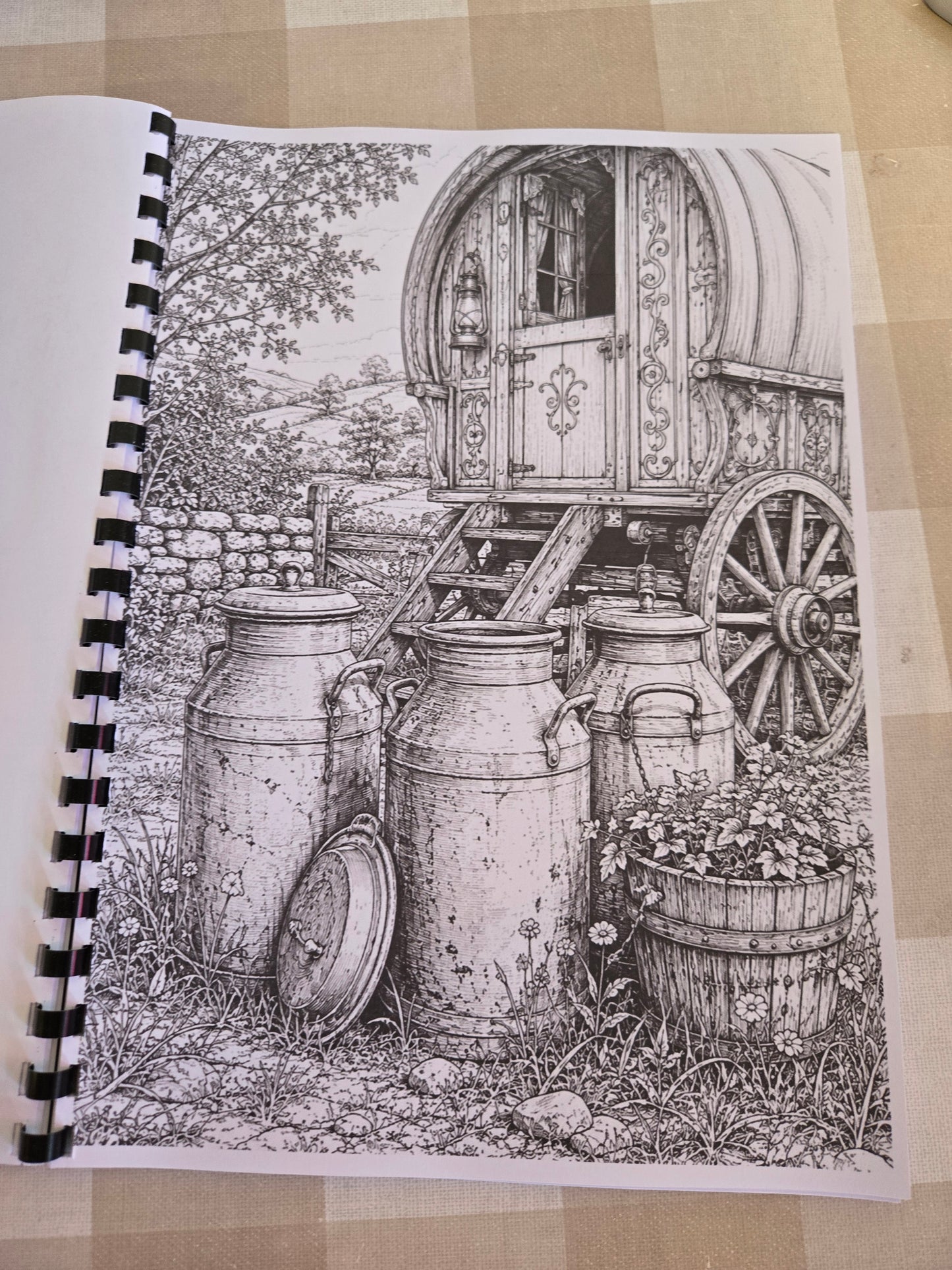 Gypsy Wagons & Horses Colouring Book – A4 Printed Traveller Heritage Colouring Book