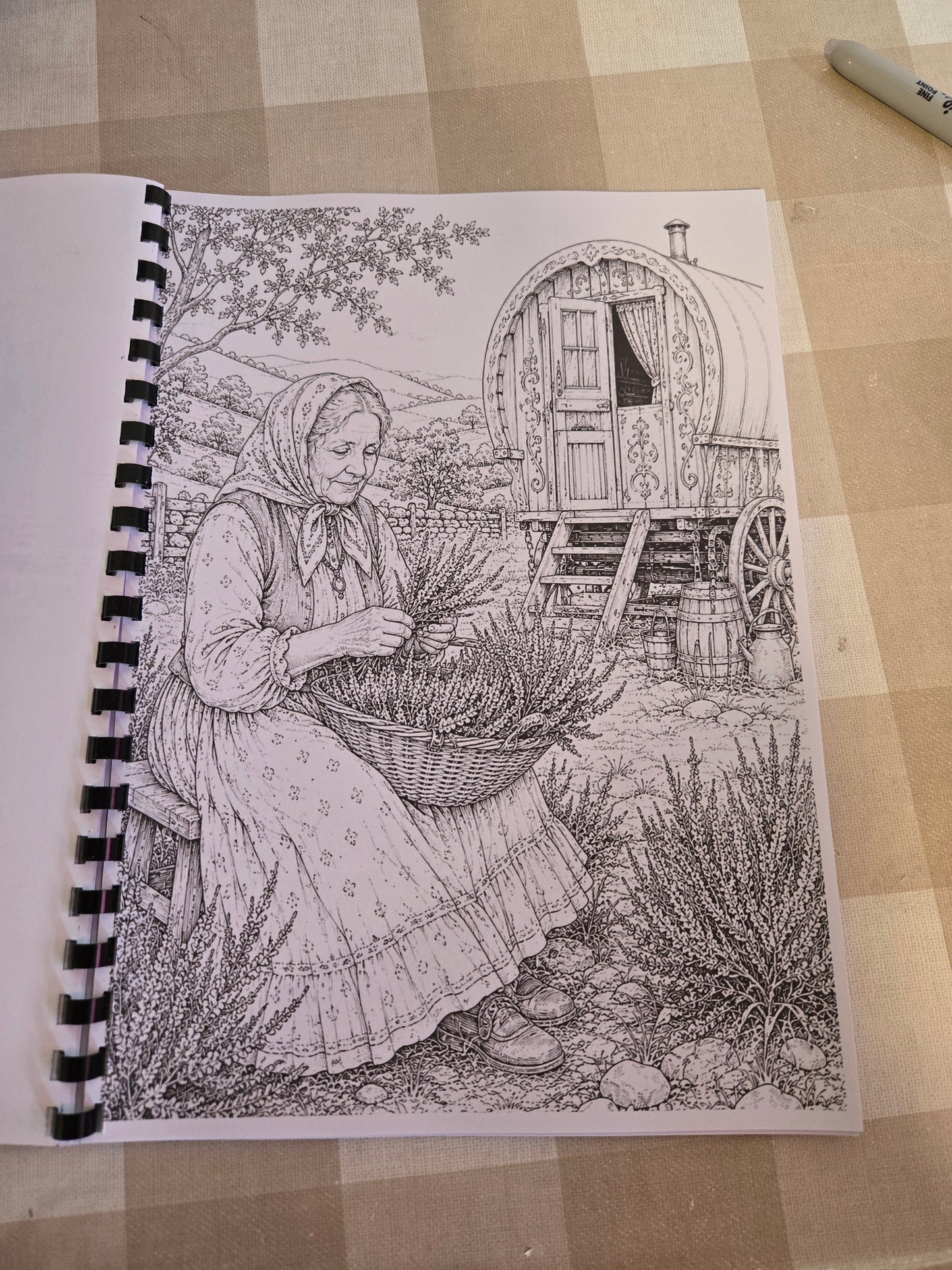 Gypsy Wagons & Horses Colouring Book – A4 Printed Traveller Heritage Colouring Book