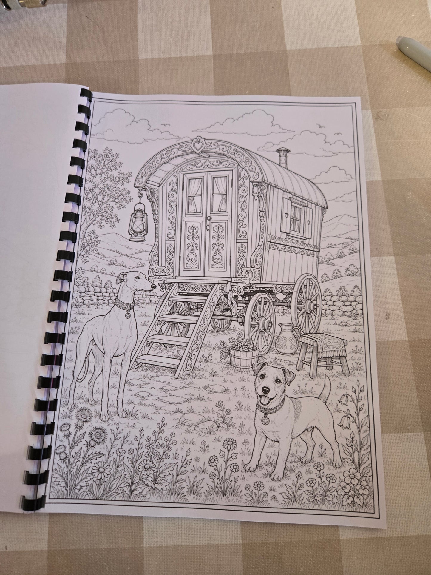 Gypsy Wagons & Horses Colouring Book – A4 Printed Traveller Heritage Colouring Book