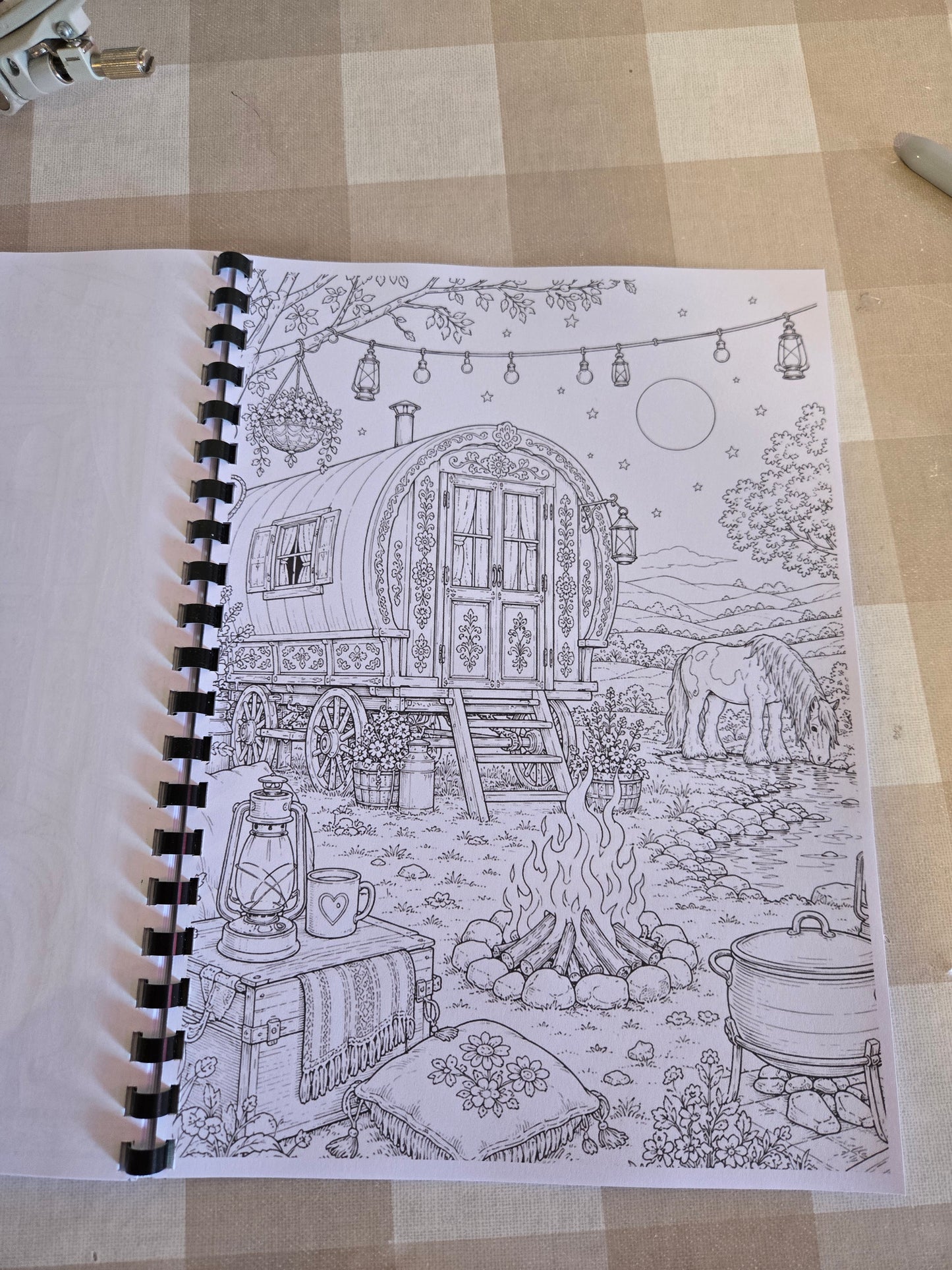 Gypsy Wagons & Horses Colouring Book – A4 Printed Traveller Heritage Colouring Book