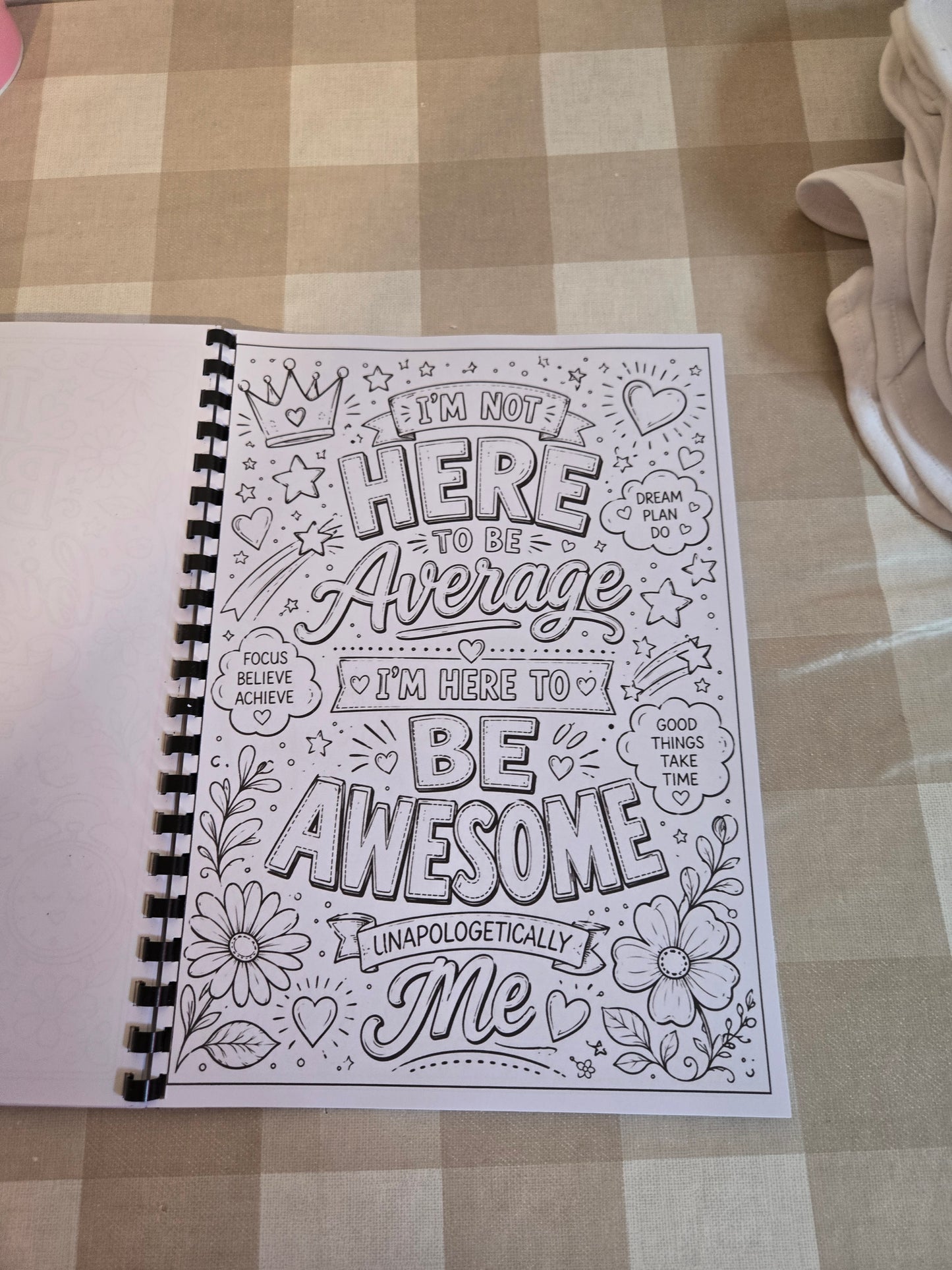 Positive Affirmations Colouring Book – A4 Printed Mindful & Motivational Colouring Book