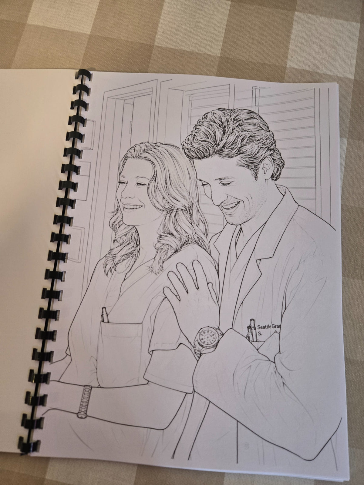 New Grey's Anatomy colouring book inside page