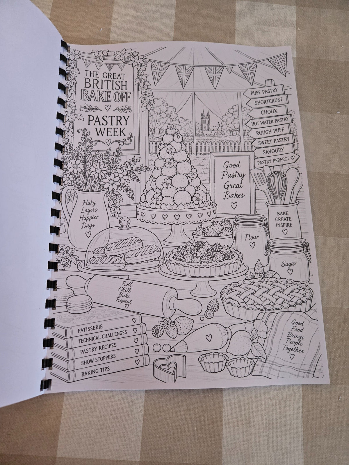 Great British Bake Off pastry week colouring page