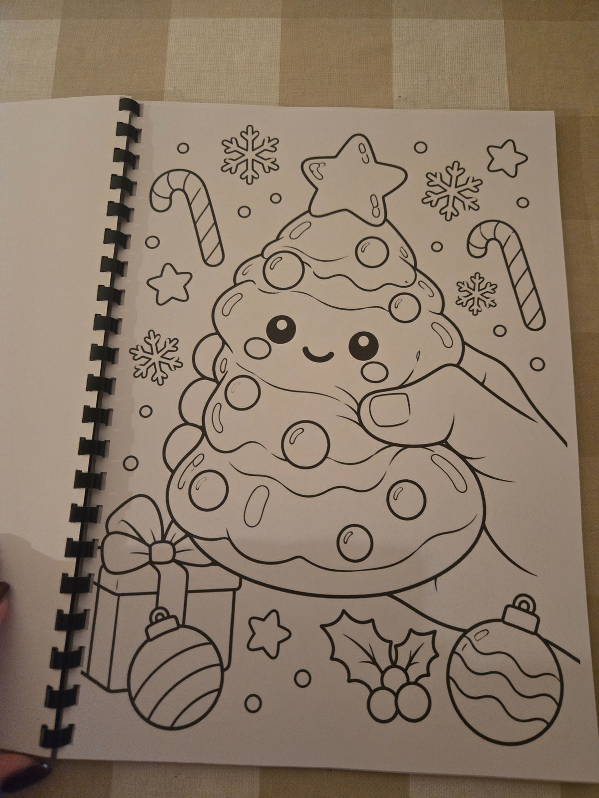 Christmas Squishie colouring book festive tree page