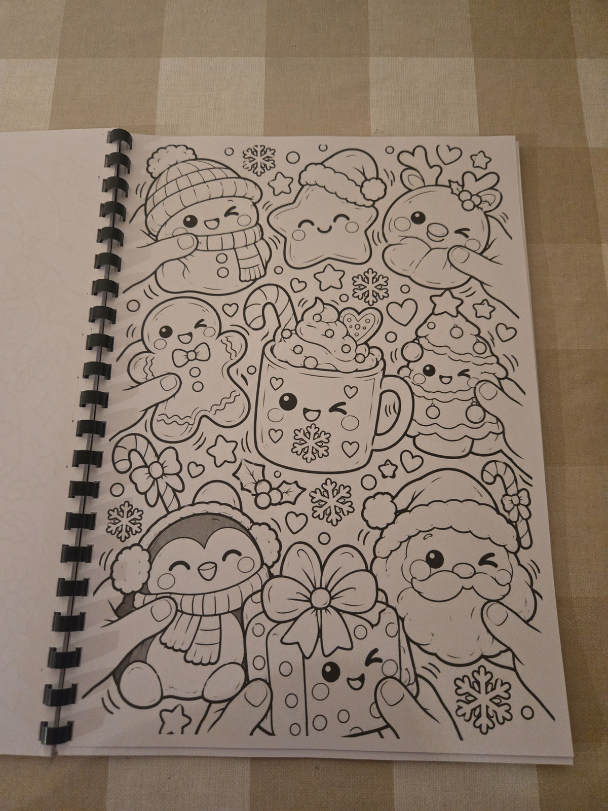 Christmas Squishie colouring book squishy festive characters page