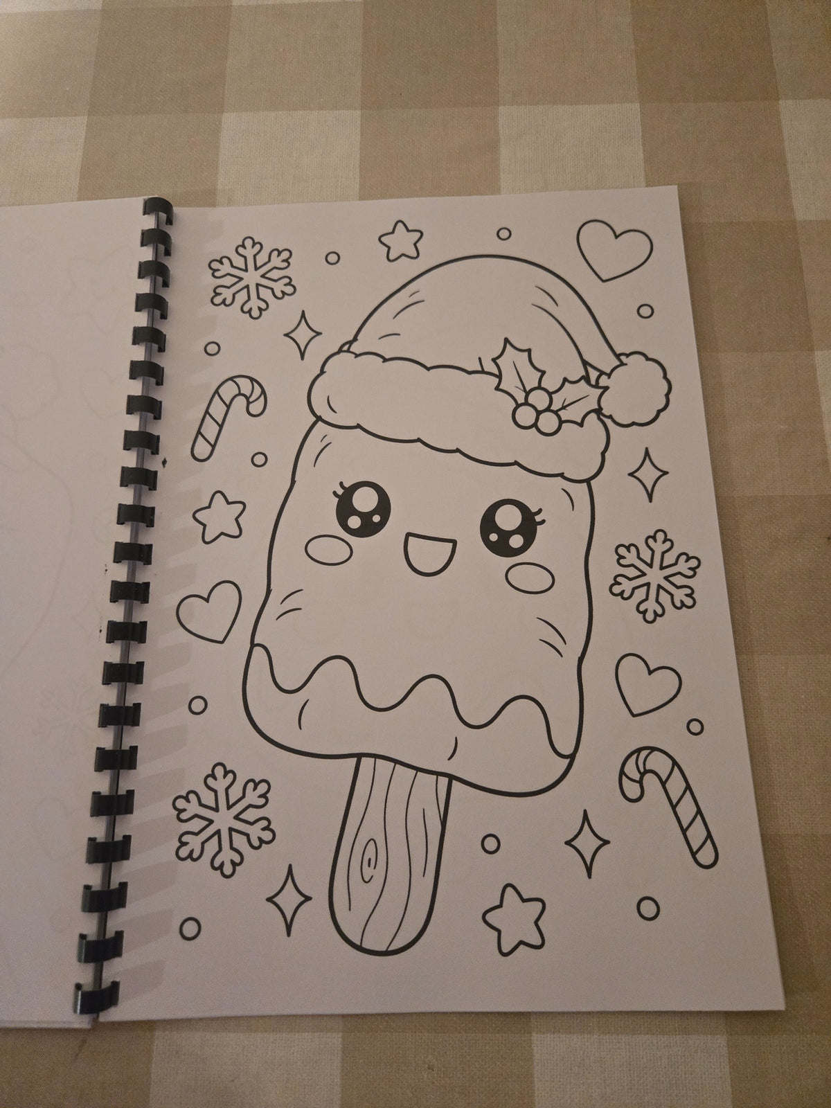 Christmas Squishie colouring book cute festive ice lolly page