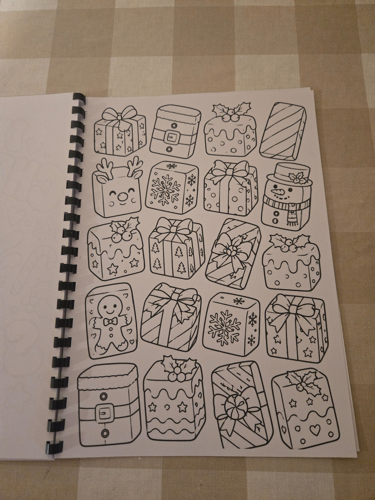 Christmas Squishie colouring book festive present squishies page