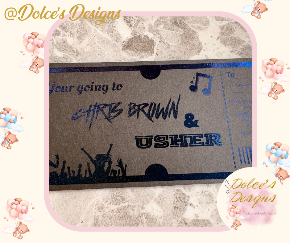 Personalised Concert Ticket Keepsake | Custom Foil Ticket with Envelope | Music Gift Idea | Surprise Reveal Gift UK