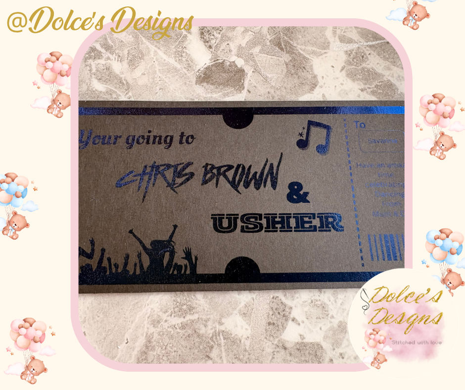 Personalised Concert Ticket Keepsake | Custom Foil Ticket with Envelope | Music Gift Idea | Surprise Reveal Gift UK