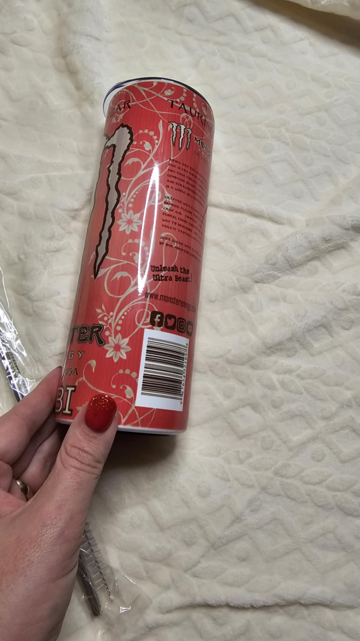 Pink Monster Energy Zero Tumbler