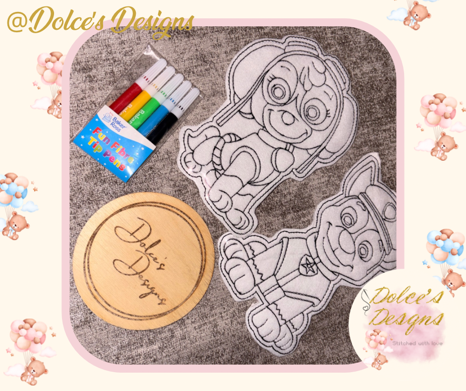 Paw Patrol Embroidered Colouring