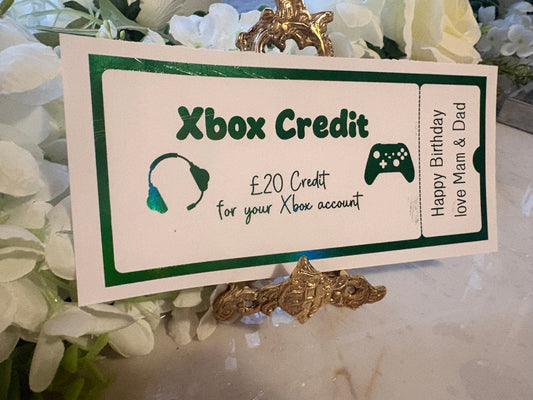 Personalised Gaming Credit Foil Ticket 🎮🎟️