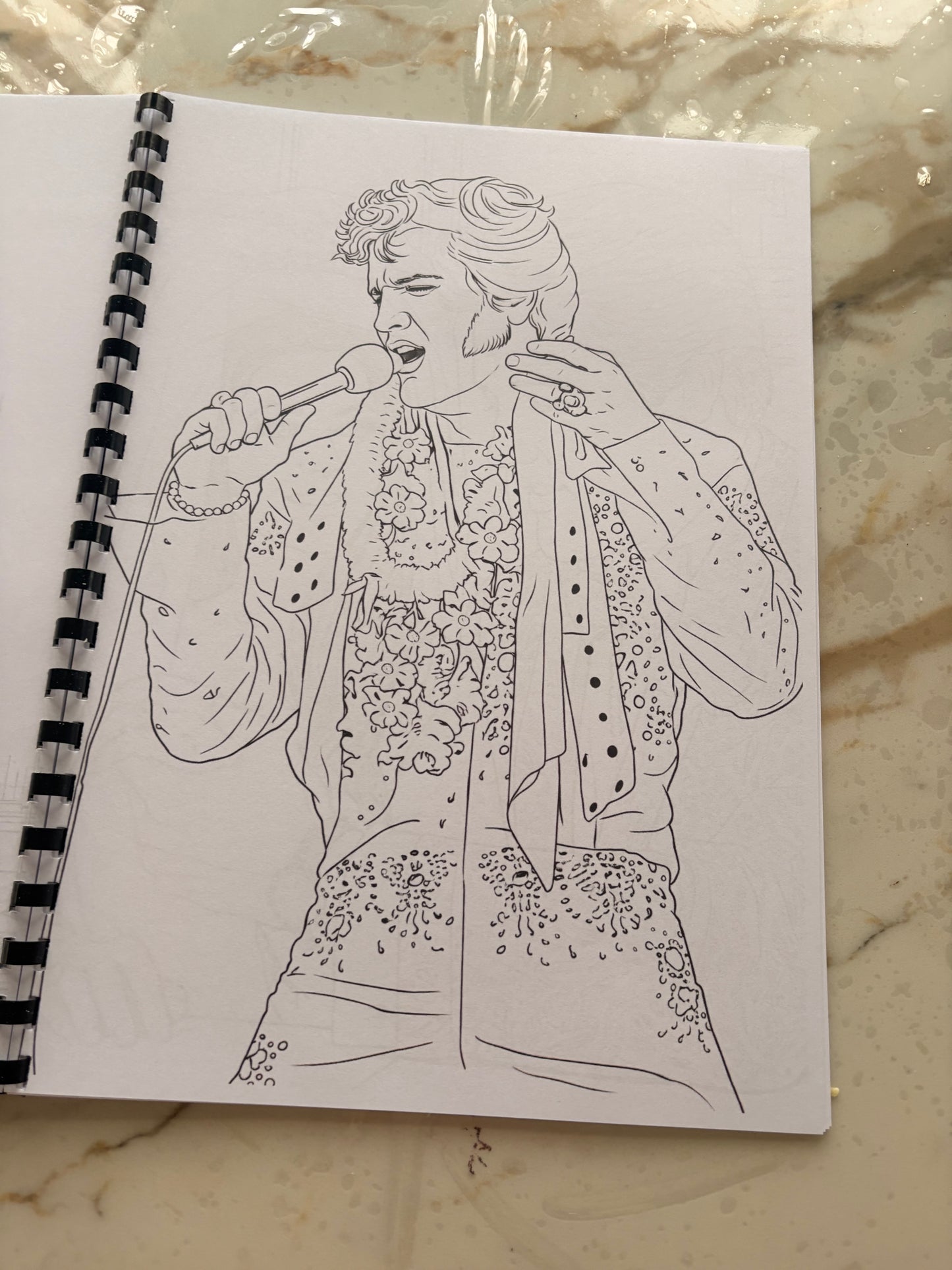 Elvis Inspired Colouring Book – Rock & Roll Icon A4 Line Art | Music Lover Gift | Adult & Teen Colouring Pages
