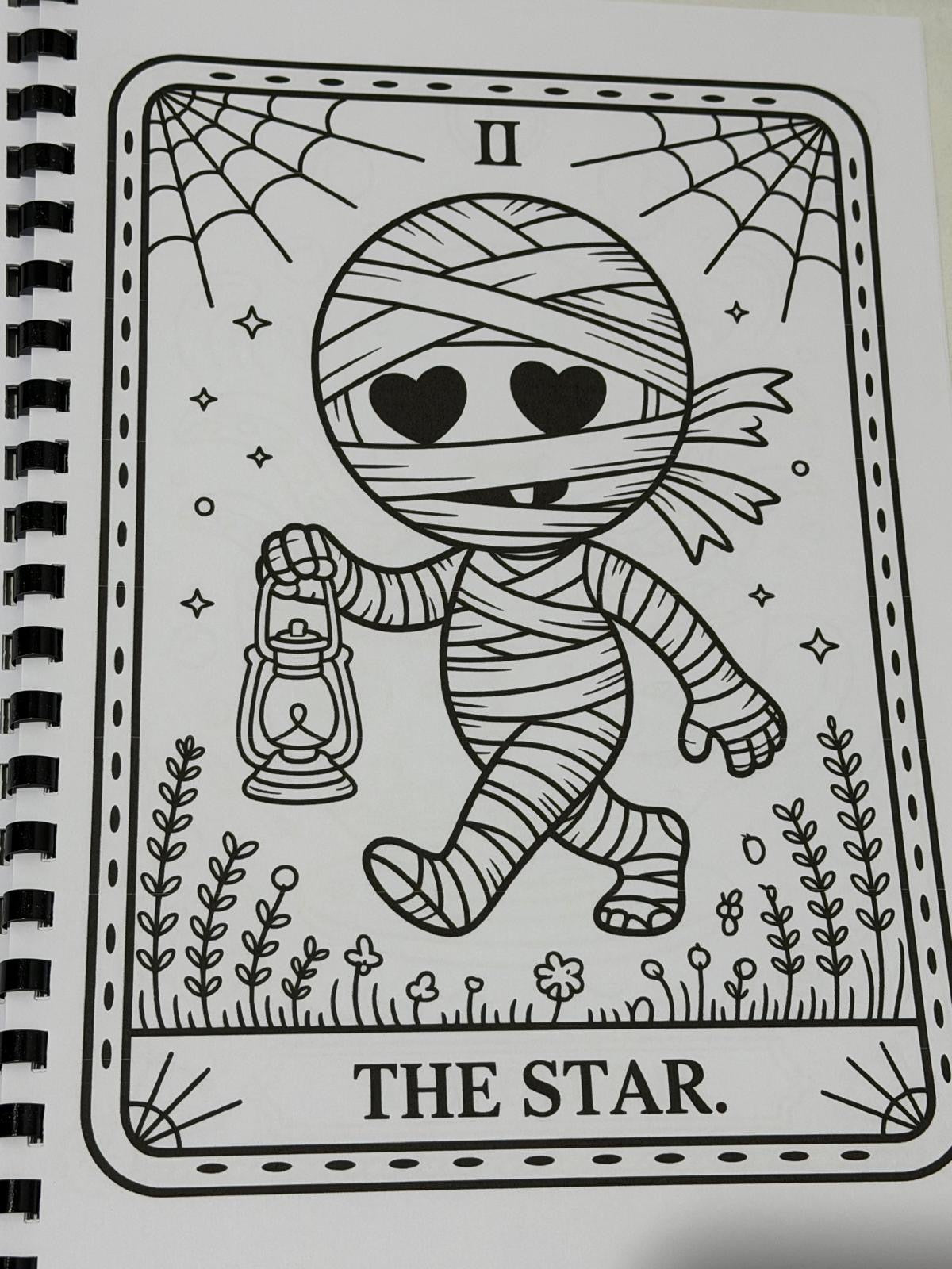 Spooky Cutie Tarot Card Colouring Book – A4 Adult Colouring Book