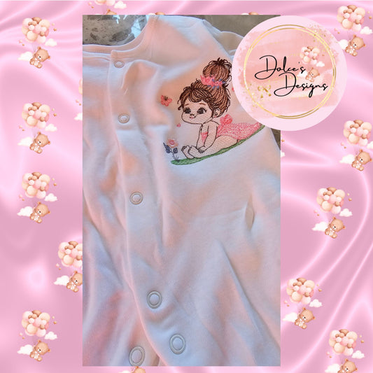 Sitting Girl Babygrow IN STOCK/ READY TO POST