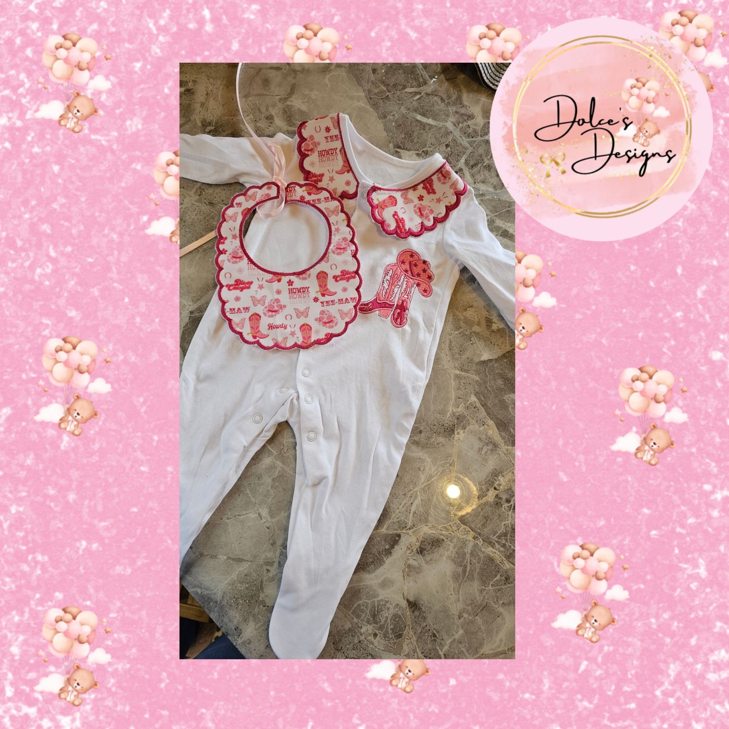 Cowgirl Babygrow & Bib Set