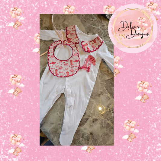 Cowgirl Babygrow & Bib Set