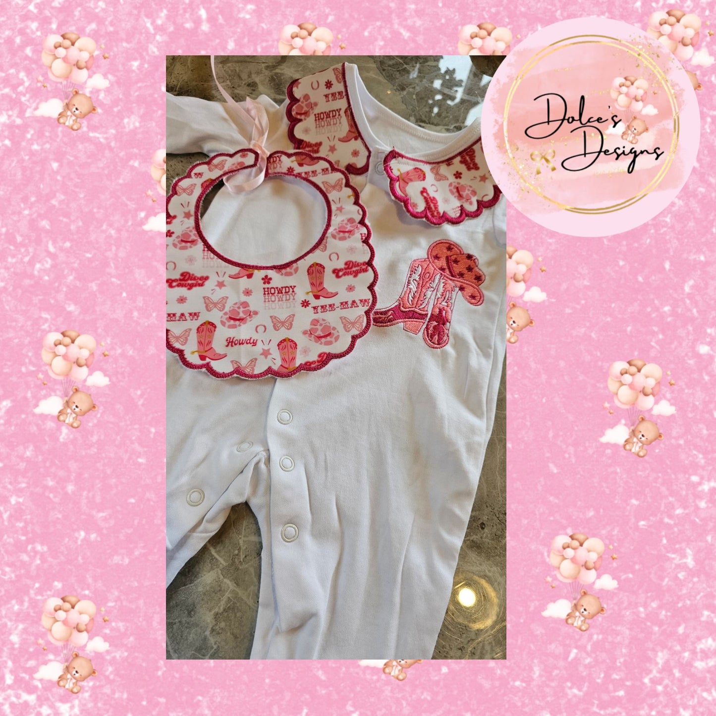 Cowgirl Babygrow & Bib Set