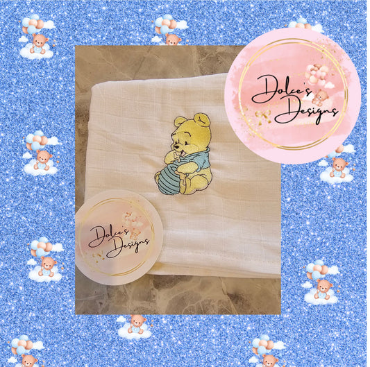 Baby Pooh Blue Mulsin IN STOCK/ READY TO POST