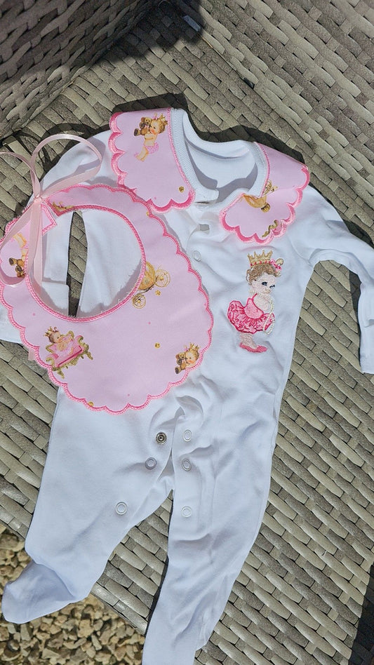 Sassy Girl Babygrow & Bib Set IN STOCK/ READY TO POST