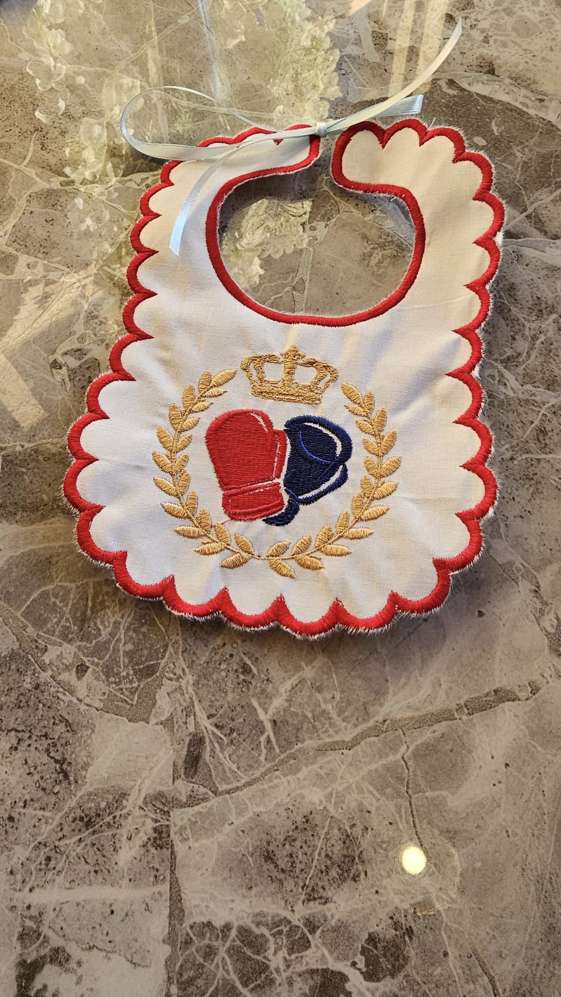 Boxing Handmade Bib  IN STOCK/ READY TO POST