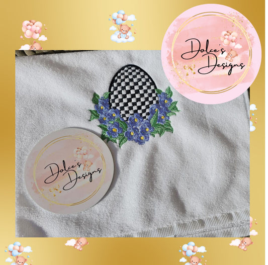 Easter Mckenzie Check Tea Towel  IN STOCK/ READY TO POST