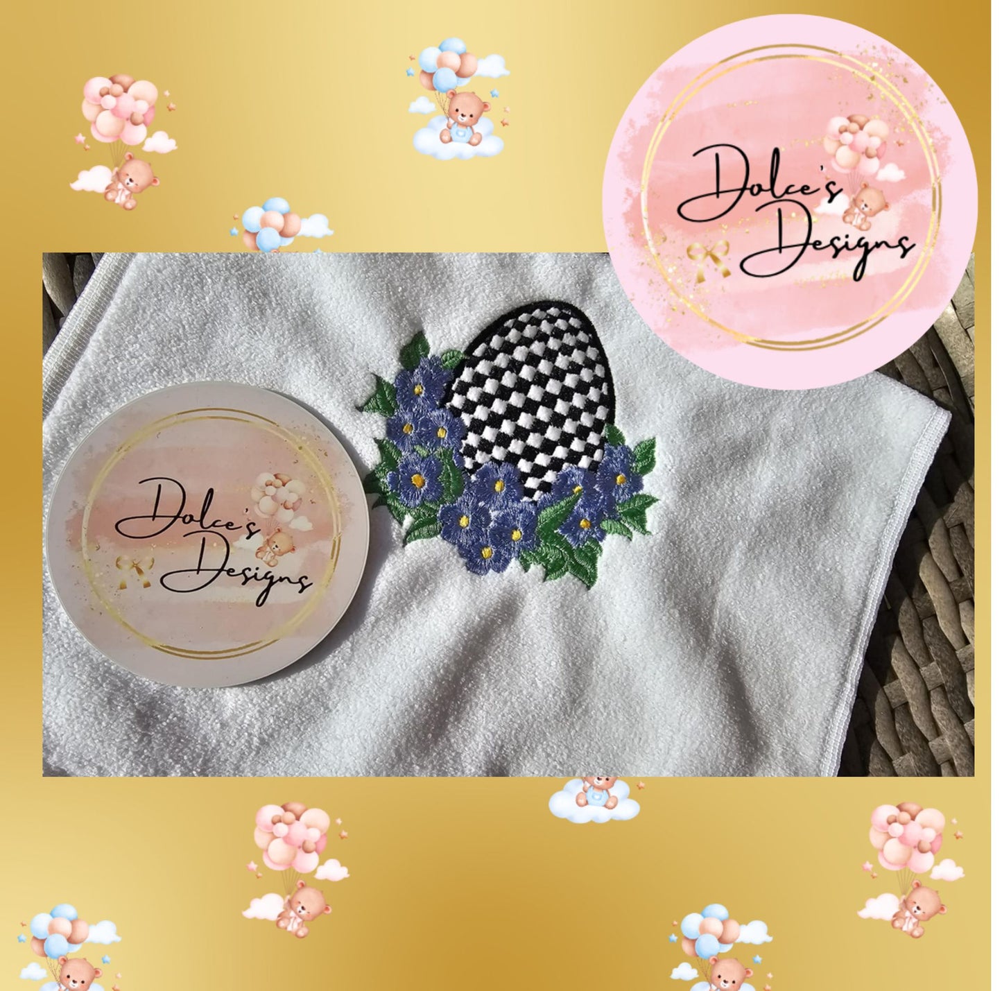 Easter Mckenzie Check Tea Towel  IN STOCK/ READY TO POST