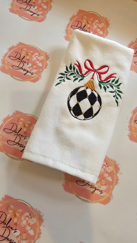 Christmas Bauble Mckenzie Check Tea Towel IN STOCK/ READY TO POST