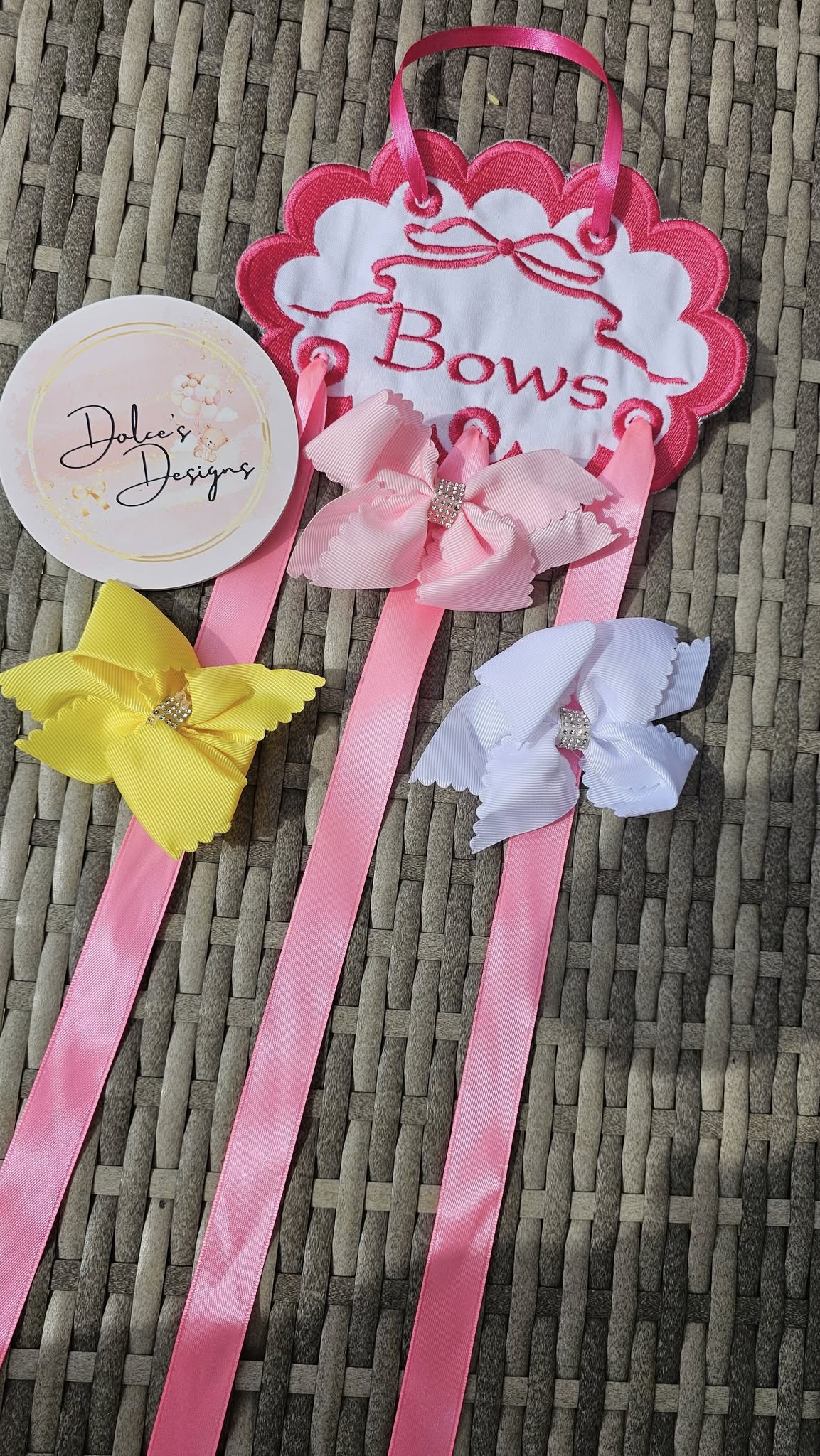 Pink Bow Holder  IN STOCK/ READY TO POST