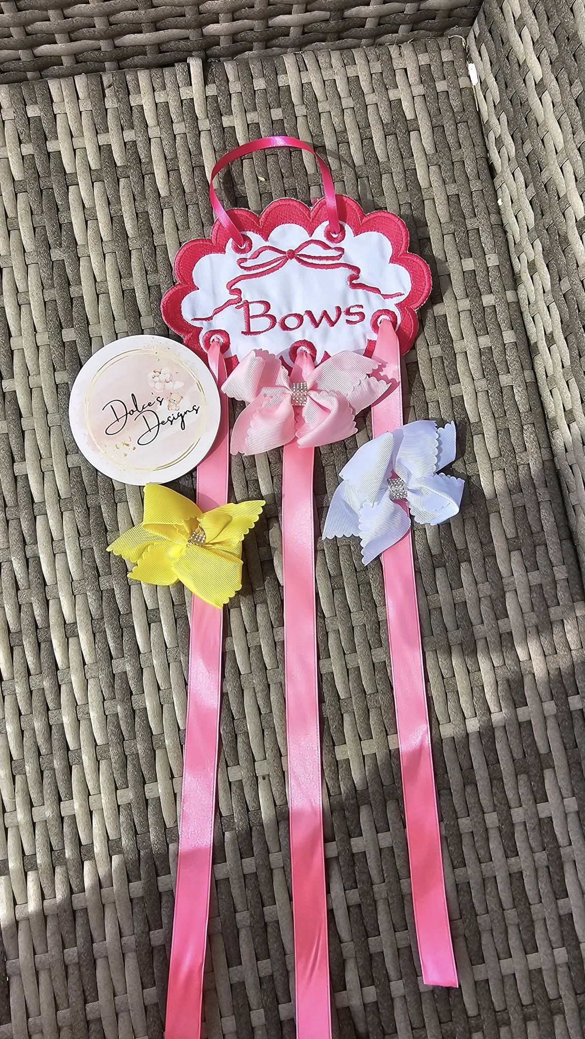 Pink Bow Holder  IN STOCK/ READY TO POST