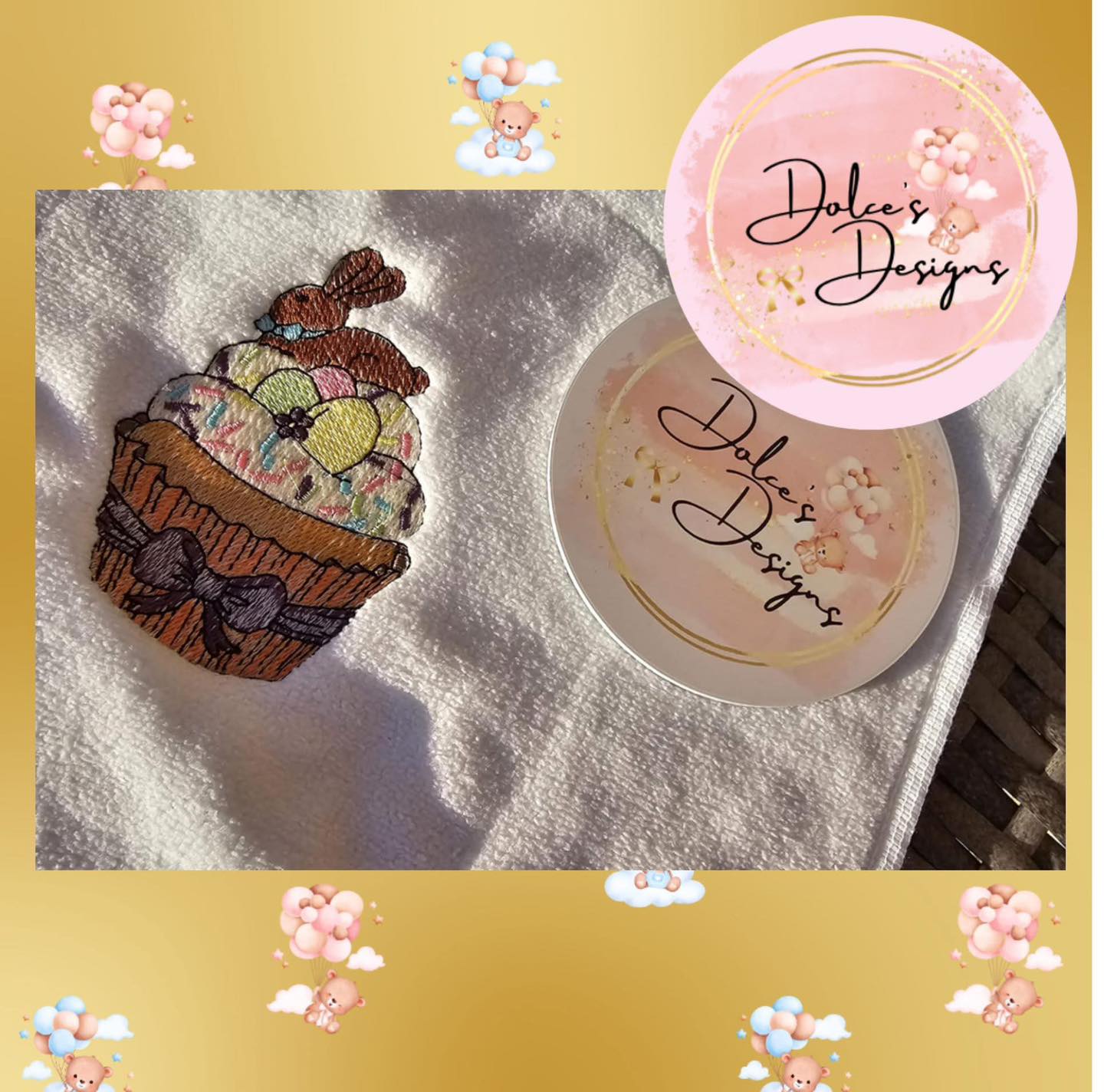 Easter Cupcake Tea Towel