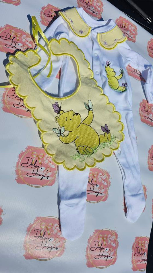 Lemon Winnie the Pooh BABYGROW -  IN STOCK/ READY TO POST
