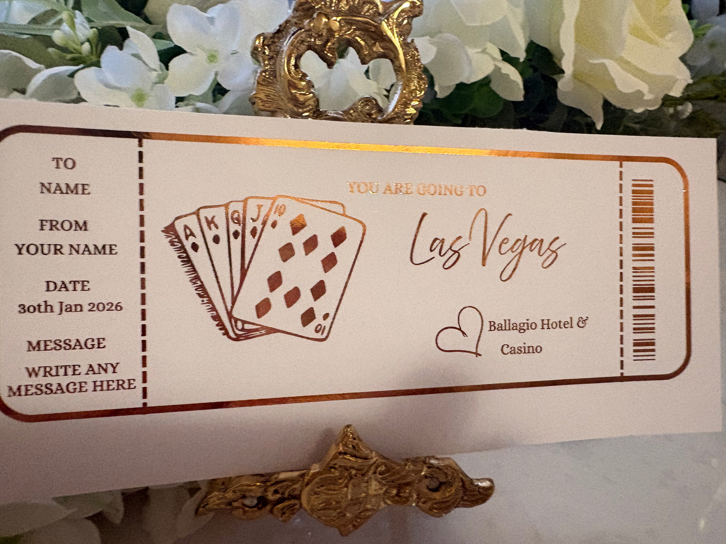 Personalised Las Vegas Foil Ticket 🎰✈️