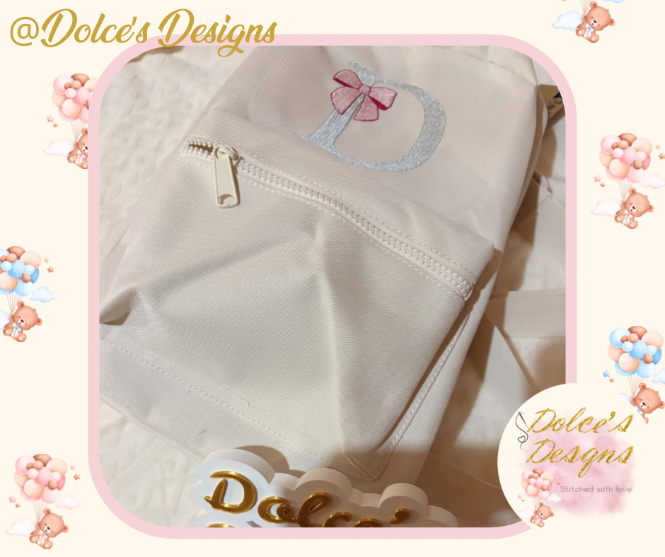 🎀 Personalised Initial Rucksack with Bow Design