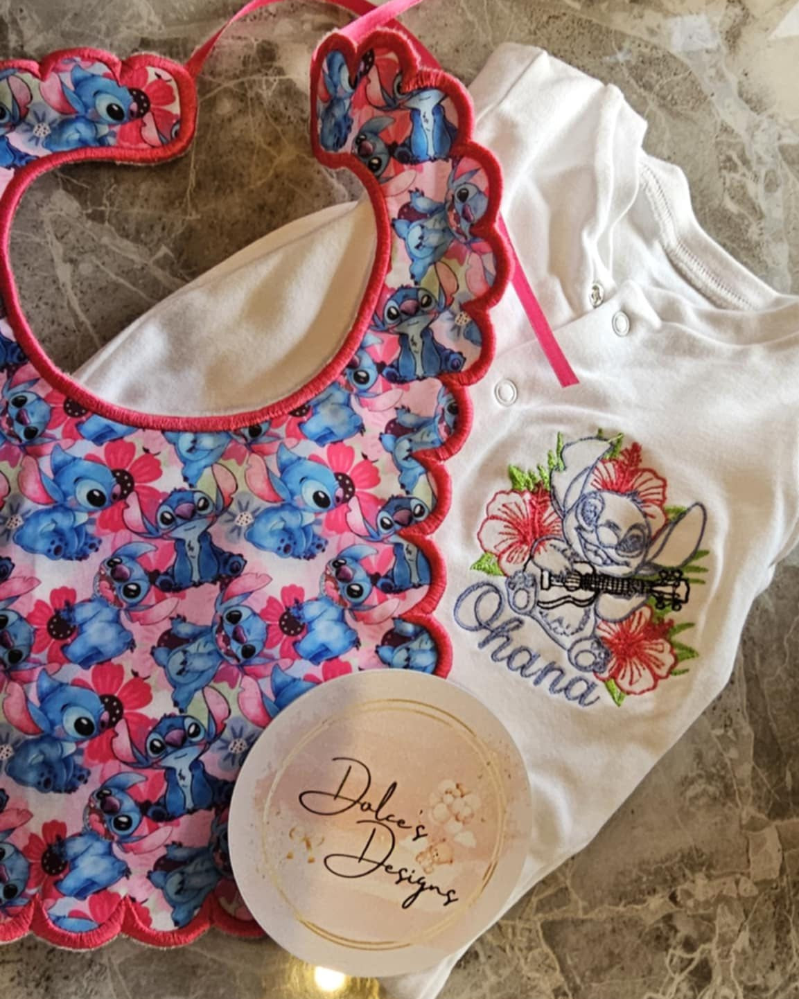 Stitch Babygrow & Handmade Bib