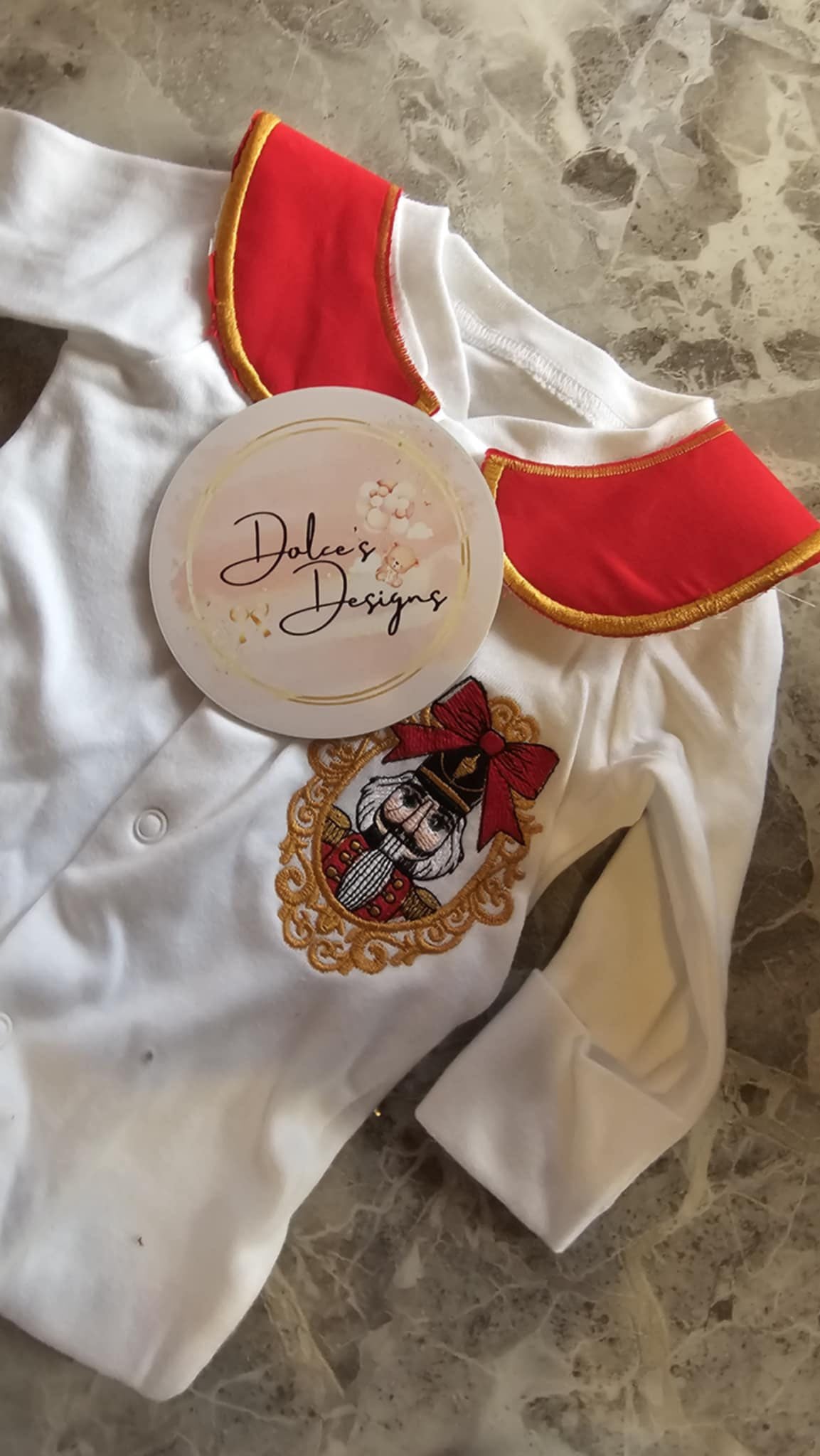 Red Christmas Nutcracker Babygrow