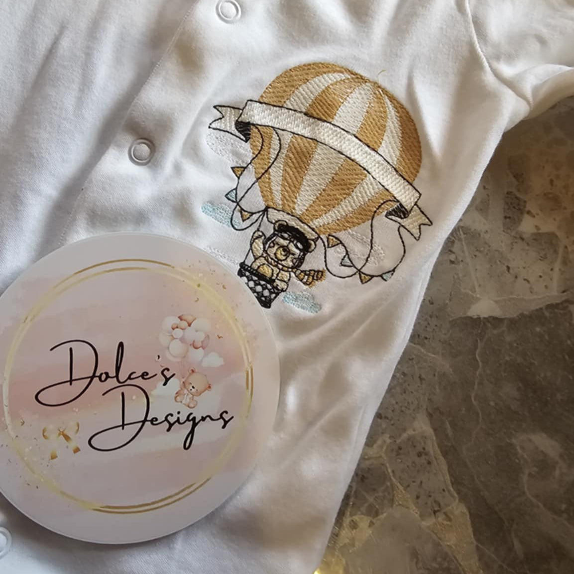 Unisex Hot Air Balloon Babygrow with Collars