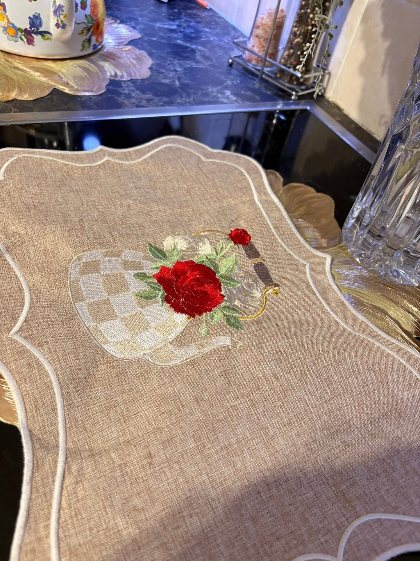 Mackenzie Childs Check Cream Placemats