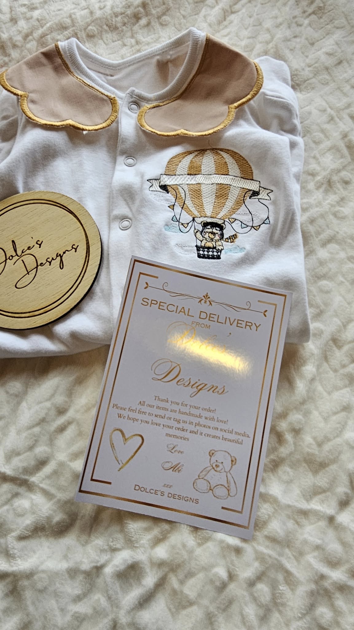 Unisex Hot Air Balloon Babygrow with Collars