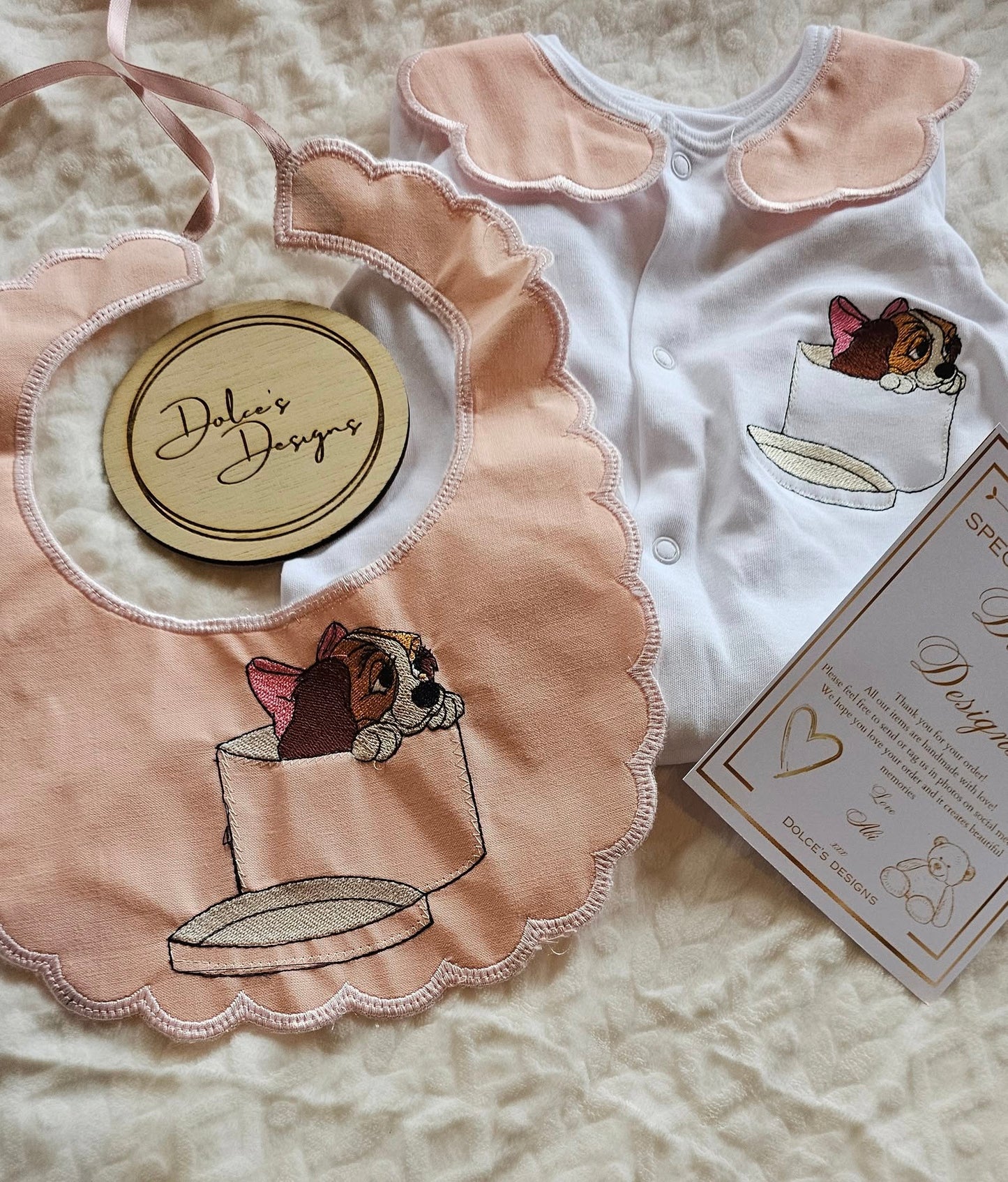 Pink Lady Bow Set Babygrow & Bib
