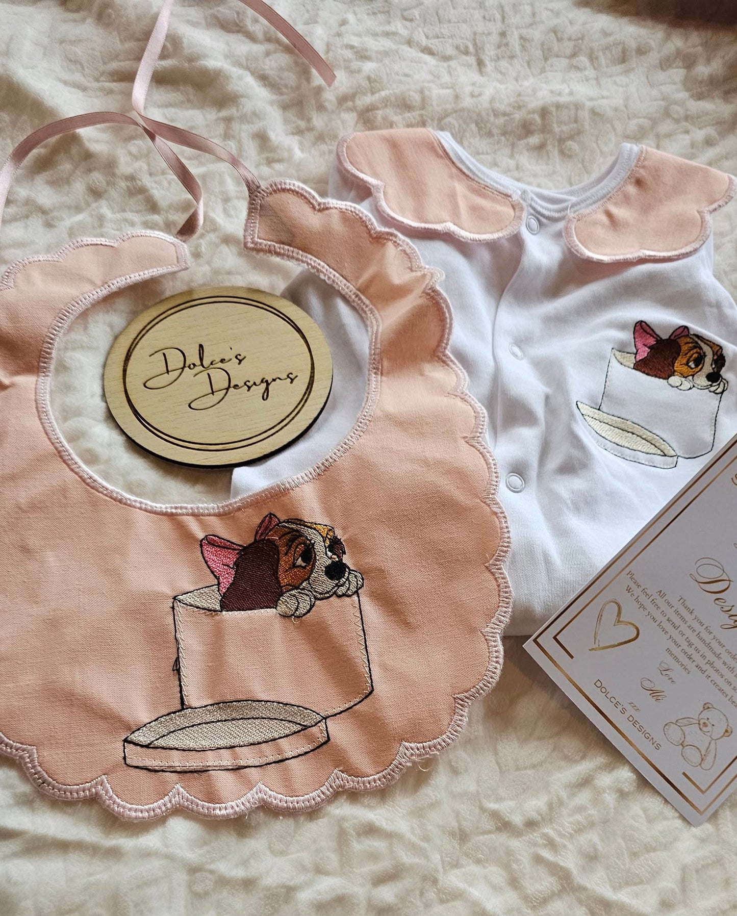 Pink Lady Bow Set Babygrow & Bib