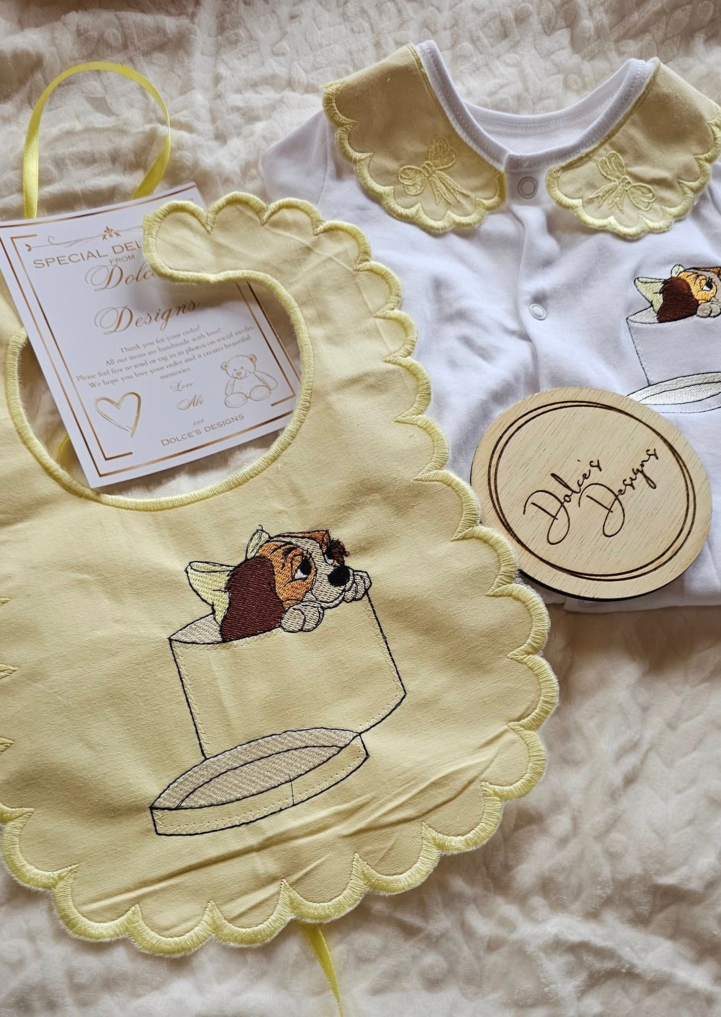Yellow Lady Babygrow & Bib Set