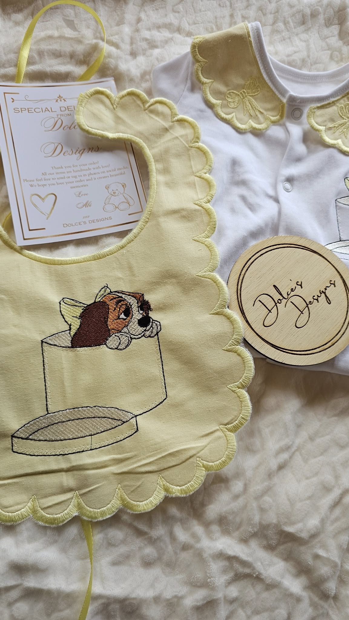 Yellow Lady Babygrow & Bib Set