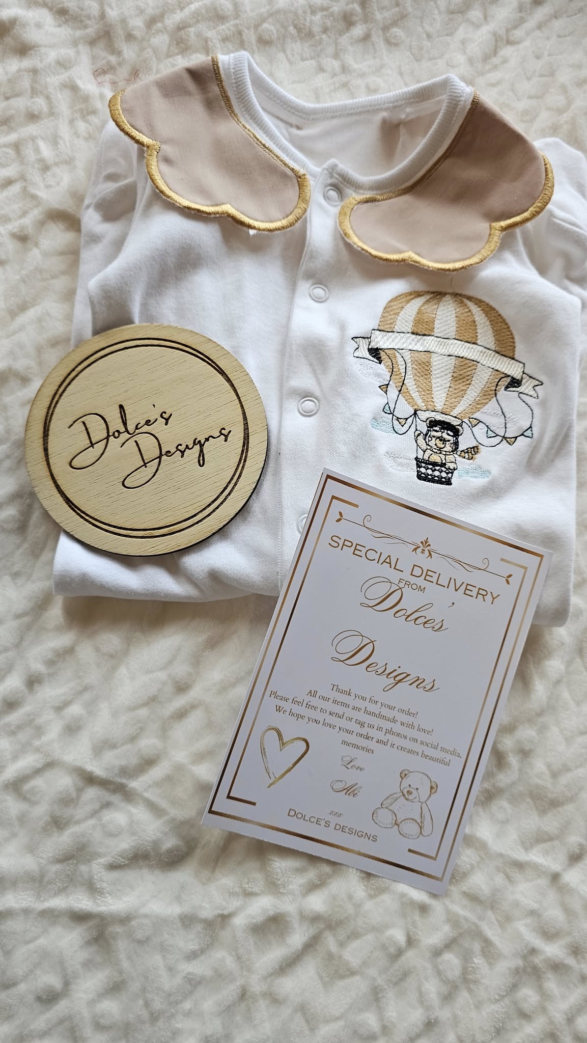 Unisex Hot Air Balloon Babygrow with Collars