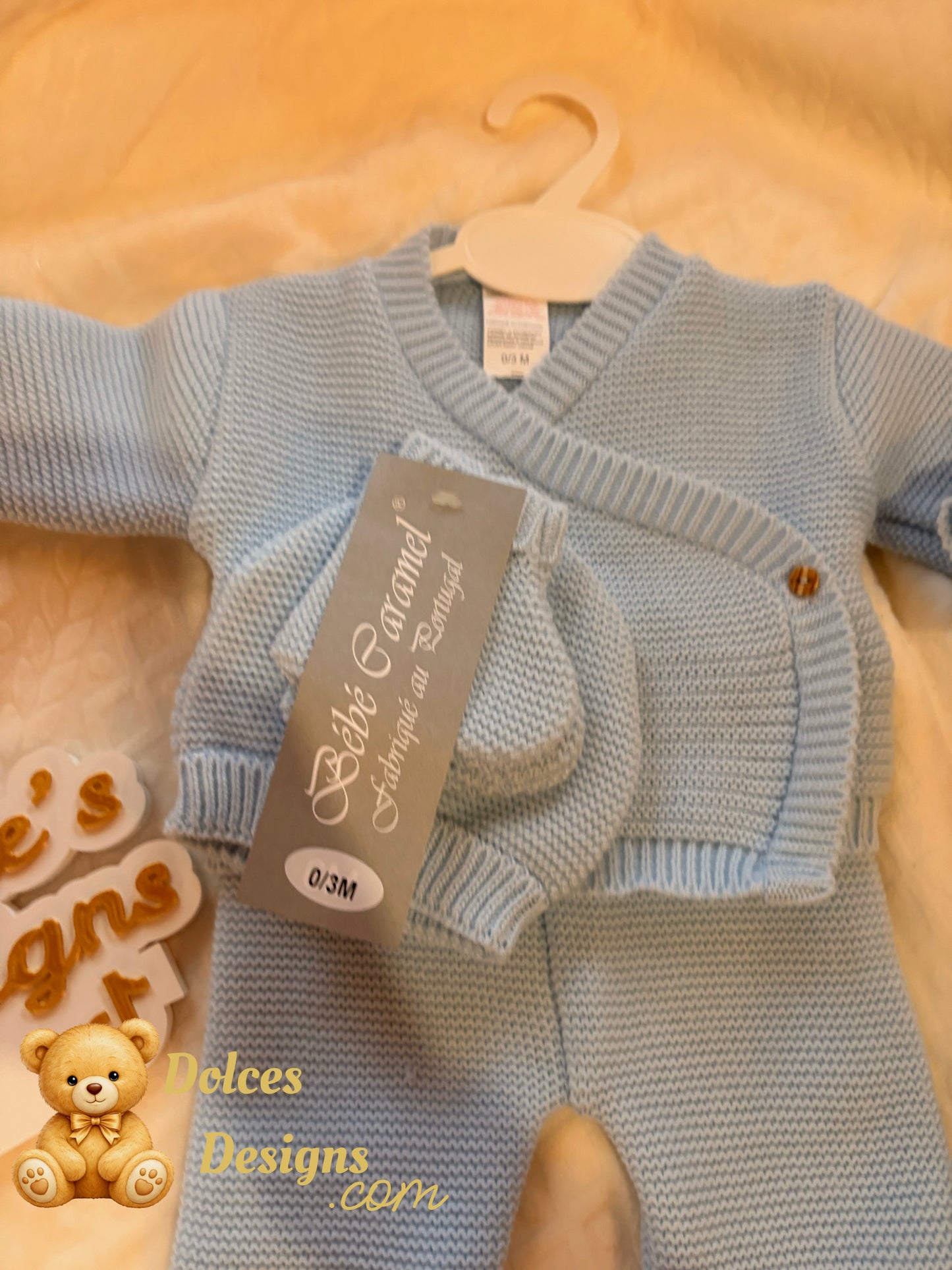 🧶 4 Piece Knitted Baby Set – 0-3 Month